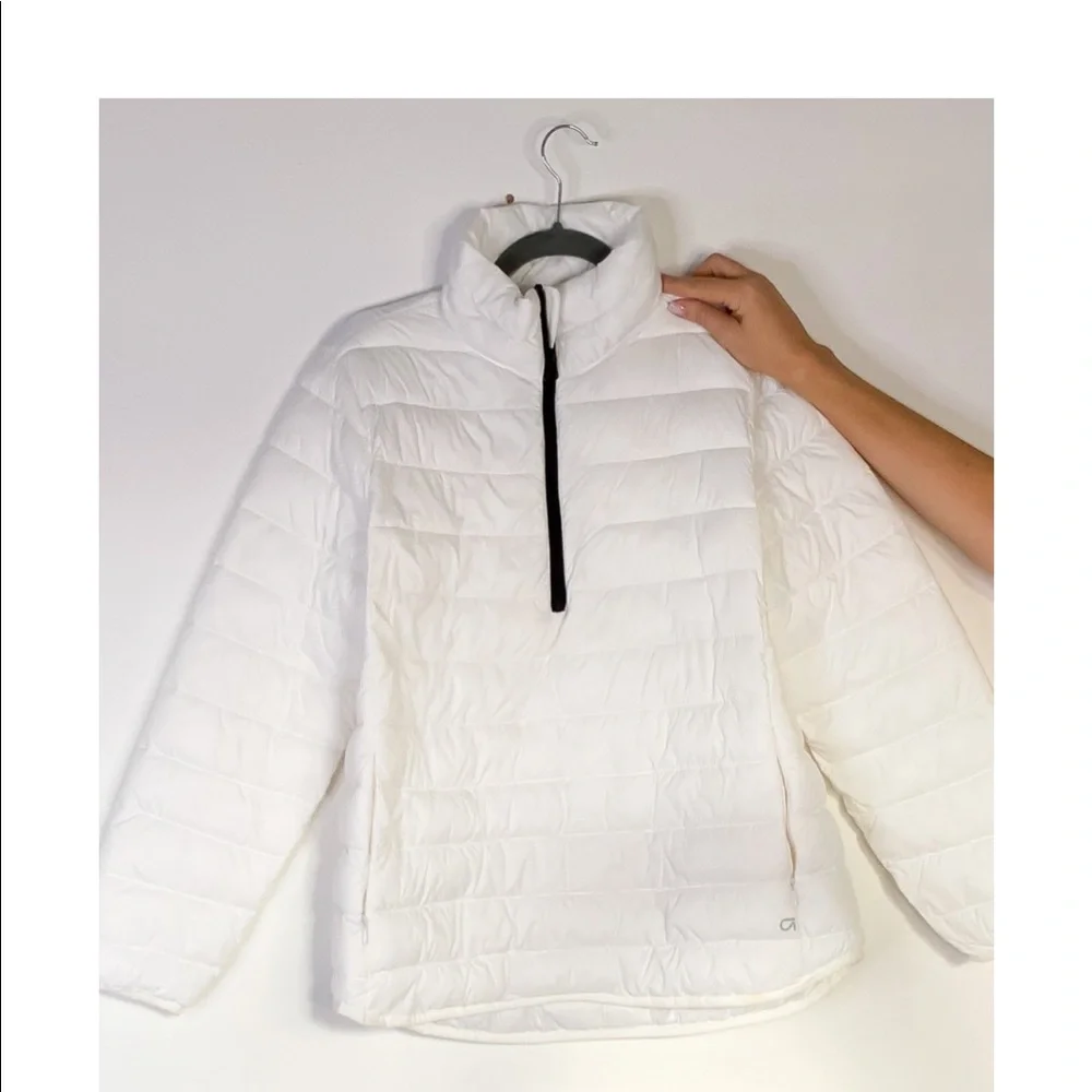 Gap GAPFIT Lightweight Half Zip Puffer jacket in Optic white Small - Picture 3 of 11